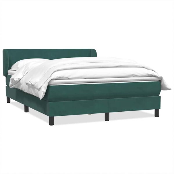 vidaXL Sommier &agrave; lattes de lit et matelas vert fonc&eacute; 160x210cm velours