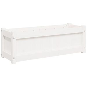 vidaXL Jardini&egrave;re blanc 90x31x31 cm bois massif de pin