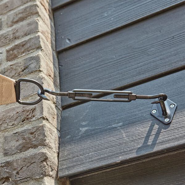 Livin'outdoor Attaches de tissu d&rsquo;ombrage carr&eacute; Noir