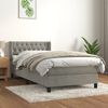 vidaXL Sommier &agrave; lattes de lit et matelas Gris clair 90x200 cm Velours