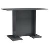 vidaXL Table de salle &agrave; manger Gris brillant 110x60x75 cm Agglom&eacute;r&eacute;