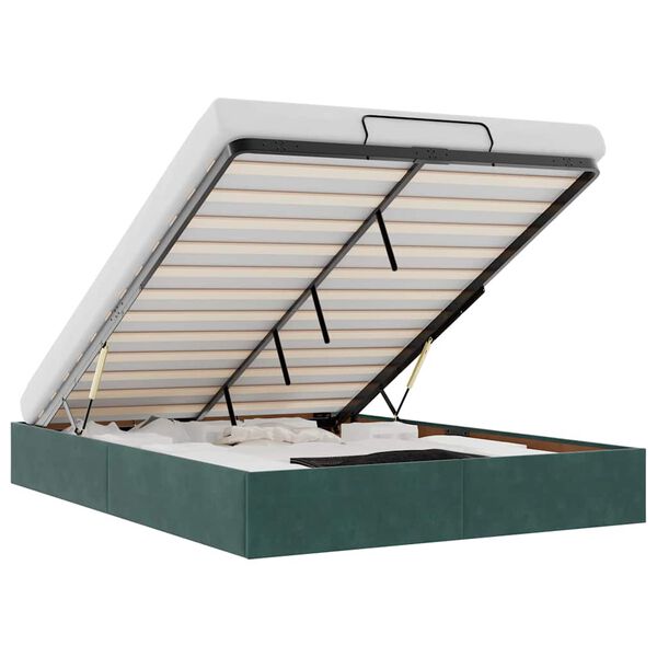 vidaXL Cadre de lit ottoman sans matelas vert fonc&eacute; 140x200 cm velours
