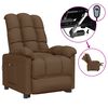 vidaXL Fauteuil inclinable &eacute;lectrique Marron Tissu