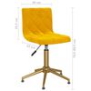 vidaXL Chaise pivotante de salle &agrave; manger Jaune moutarde Velours