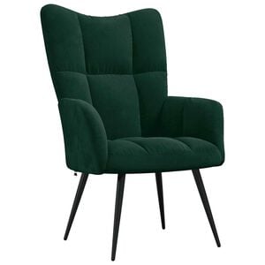 vidaXL Chaise de relaxation Vert fonc&eacute; Velours