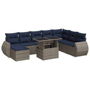 vidaXL Ensemble de canap&eacute;s de jardin 9 pcs et coussins rotin acacia