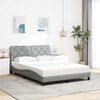 vidaXL Cadre de lit sans matelas gris clair 140x200 cm tissu