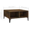 vidaXL Table basse ch&ecirc;ne fum&eacute; 60x60x30 cm bois d'ing&eacute;nierie