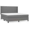 vidaXL Sommier &agrave; lattes de lit avec matelas Gris fonc&eacute; 160x200cm Tissu