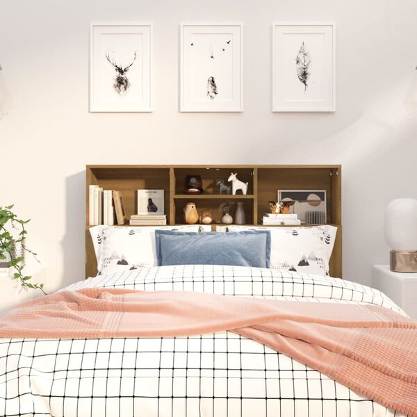 vidaXL Armoire de t&ecirc;te de lit Ch&ecirc;ne marron 120x19x103,5 cm