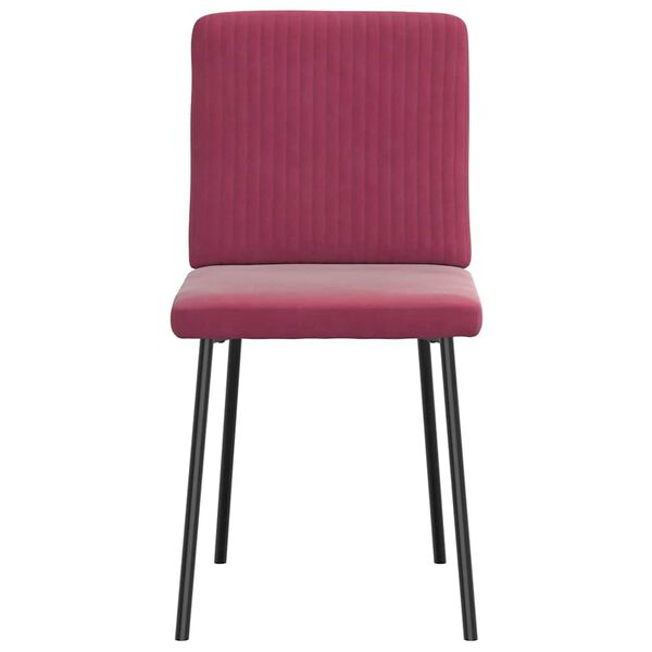 vidaXL Chaises &agrave; manger lot de 4 Rouge bordeaux Velours