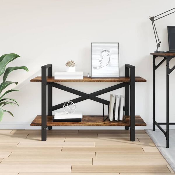 vidaXL &Eacute;tag&egrave;re Ch&ecirc;ne fum&eacute; 100 x 33,5 x 64 cm Bois d'ing&eacute;nierie