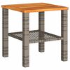 vidaXL Table de jardin gris 40x40x42 cm r&eacute;sine tress&eacute;e et bois acacia