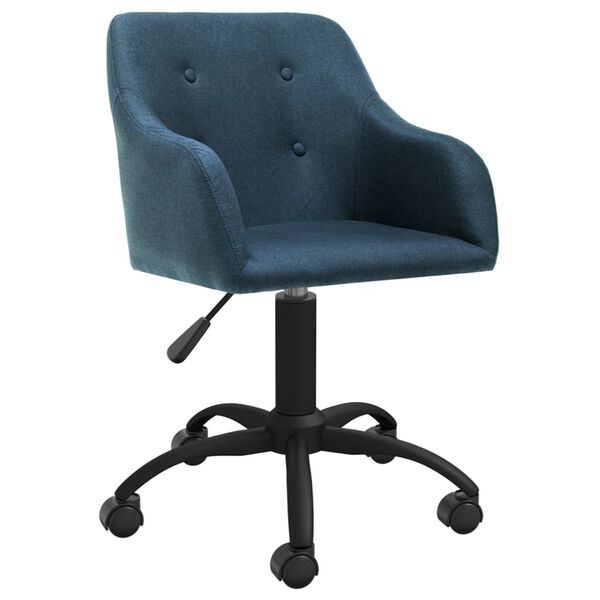 vidaXL Chaise pivotante &agrave; manger Bleu Tissu