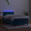 vidaXL Sommier &agrave; lattes de lit et matelas et LED Bleu fonc&eacute; 80x200cm