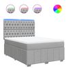 vidaXL Sommier &agrave; lattes de lit avec matelas Gris clair 160x200cm Tissu