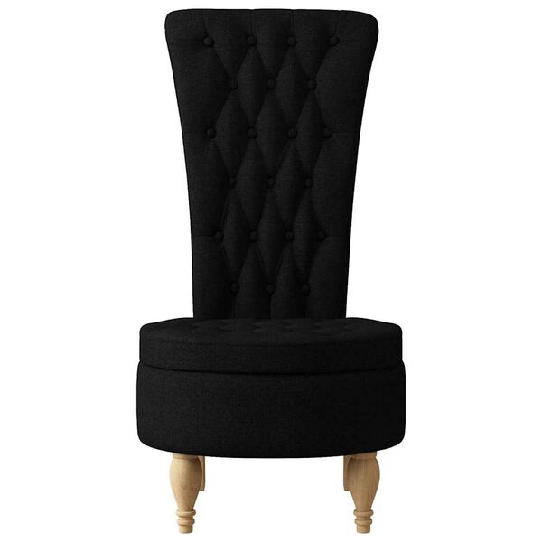 vidaXL Fauteuil &agrave; pantoufle Noir 56,5 x 70 x 110 cm tissu