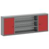 vidaXL Armoire &agrave; outils avec &eacute;tag&egrave;re Rouge et Gris 150 x 20 x 55 cm