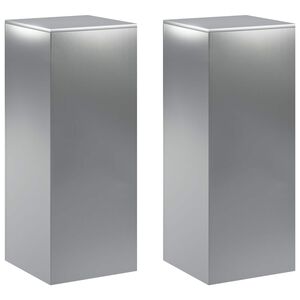 vidaXL Support de Plante 2 pcs Argent&eacute; 40 x 40 x 100 cm