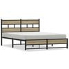 vidaXL Cadre de lit en m&eacute;tal sans matelas ch&ecirc;ne sonoma 150x200 cm