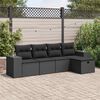 vidaXL Salon de jardin 5 pcs avec coussins noir r&eacute;sine tress&eacute;e