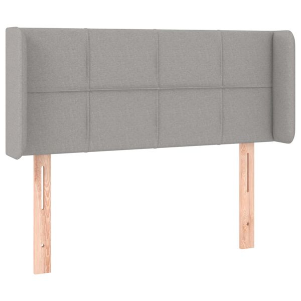 vidaXL T&ecirc;te de lit &agrave; LED Gris clair 103x16x78/88 cm Tissu