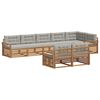 vidaXL Ensemble de canap&eacute;s d'ext&eacute;rieur 8 pcs Gris Naturel et Clair