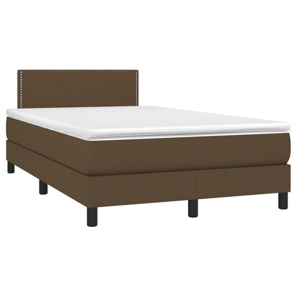 vidaXL Sommier &agrave; lattes de lit avec matelas Marron fonc&eacute; 120x200 cm
