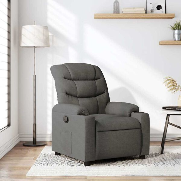 vidaXL Fauteuil inclinable Gris foncé Tissu