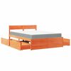 vidaXL Lit avec tiroirs/matelas cire marron 120x200 cm bois massif pin