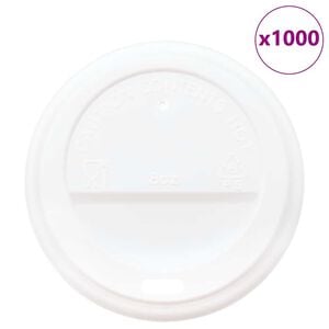 vidaXL Couvercles de tasses &agrave; caf&eacute; en papier &Oslash;80 mm 8oz 1000 pcs blanc