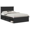 vidaXL Cadre de lit Noir 120 x 190 cm Bois de pin massif