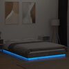 vidaXL Cadre de lit et lumi&egrave;res LED sans matelas gris b&eacute;ton 120x200 cm