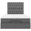 vidaXL Cadre de lit ottoman avec matelas gris fonc&eacute; 120x190 cm tissu