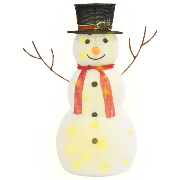 vidaXL Figurine de bonhomme de neige de Noël à LED Tissu 90 cm