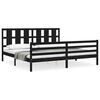 vidaXL Cadre de lit sans matelas noir 200x200 cm bois massif