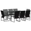 vidaXL Ensemble de salle &agrave; manger pour jardin 9 pc Noir et anthracite