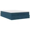 vidaXL Cadre de lit ottoman avec matelas bleu fonc&eacute; 140x190 cm velours