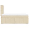 vidaXL Sommier &agrave; lattes de lit avec matelas Cr&egrave;me 90x200 cm Tissu