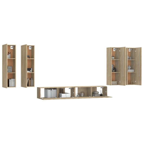 vidaXL Ensemble de meubles TV 6 pcs Ch&ecirc;ne sonoma Bois d'ing&eacute;nierie