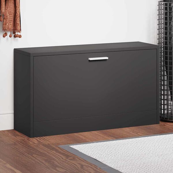 vidaXL Banc &agrave; chaussures Noir 80x24x45 cm Bois d'ing&eacute;nierie