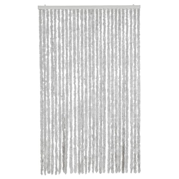 vidaXL Rideau anti-mouches gris 118x220 cm chenille