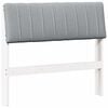 vidaXL T&ecirc;te de lit capitonn&eacute;e Gris clair 90 cm Pin massif