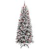vidaXL Sapin de No&euml;l artificiel avec 300 LED avec support Blanc 210 cm