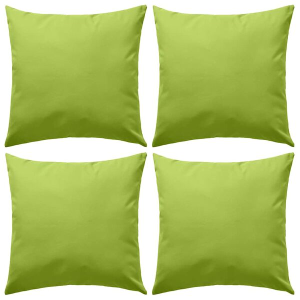 vidaXL Oreiller d'ext&eacute;rieur lot de 4 45 x 45 cm Vert pomme
