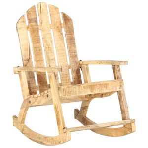 vidaXL Chaise &agrave; bascule de jardin Bois de manguier solide