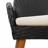 vidaXL Ensemble de salle &agrave; manger pour jardin 3 pcs Noir polyrotin