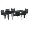 vidaXL Ensemble de salle &agrave; manger pour jardin 7 pcs Noir et gris