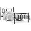 vidaXL Cadre de lit m&eacute;tal sans matelas et pied de lit noir 100x200 cm