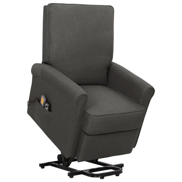 vidaXL Fauteuil de massage inclinable Gris fonc&eacute; Tissu